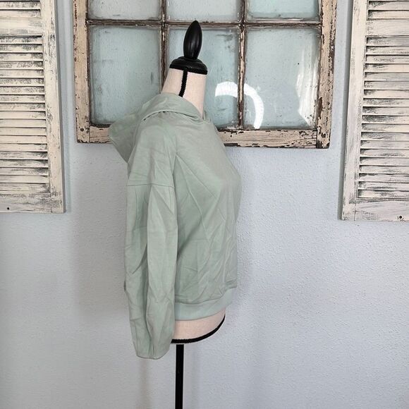 Alfani Womens Hoodie Sweatshirt Drop Shoulder Light Green Size Petite Medium NWT - Picture 6 of 11